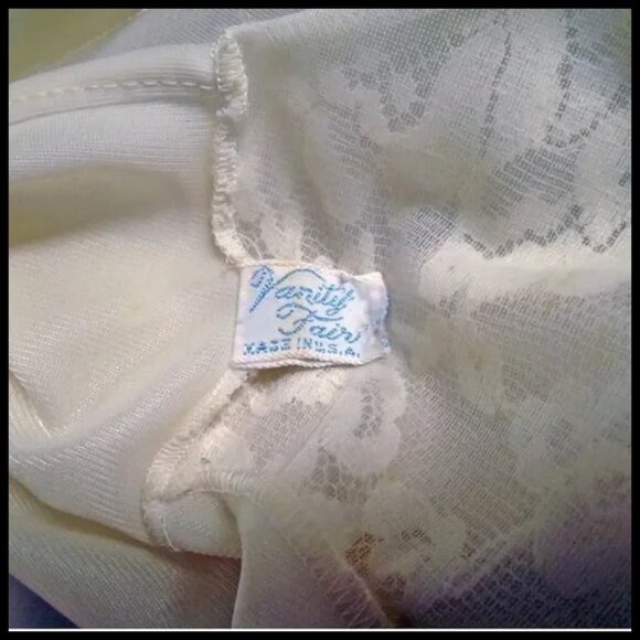 Vintage Vanity Fair Chiffon Lace White Nightgown Empire Waist - Picture 6 of 14